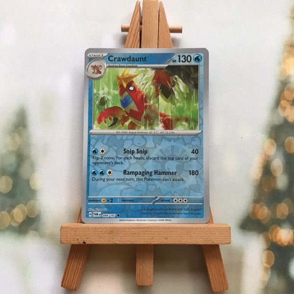 Thẻ hình Pokemon Crawdaunt 048/167 - Lá bài Scarlet&Violet Twilight Masquerade Common Reverse Holo tiếng Anh chính hãng