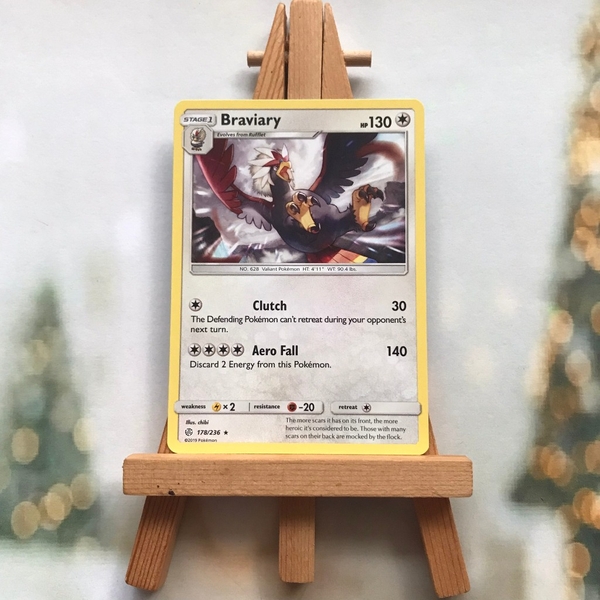 Thẻ hình Pokemon Braviary 178/236 - Lá bài lẻ Sun & Moon: Cosmic Eclipse Rare Reverse Holo tiếng Anh chính hãng