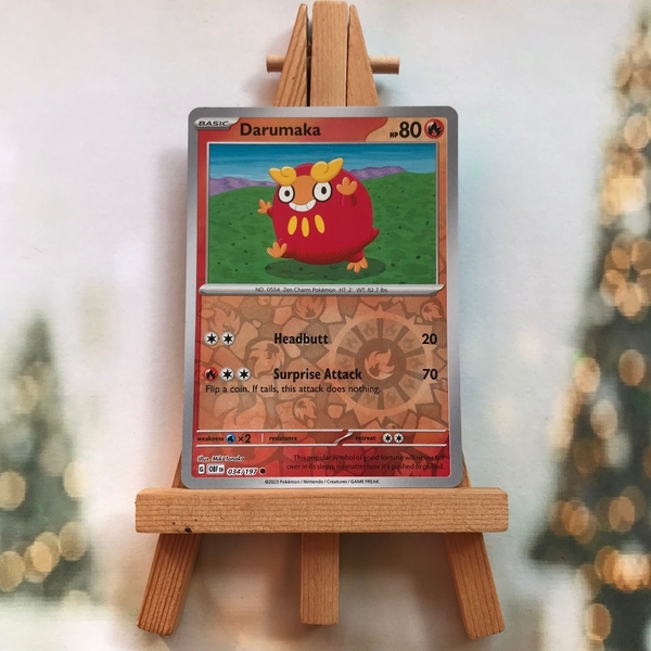Thẻ hình Pokemon Darumaka 034/197 - Lá bài Obsidian Flames Common Reverse Holo tiếng Anh chính hãng