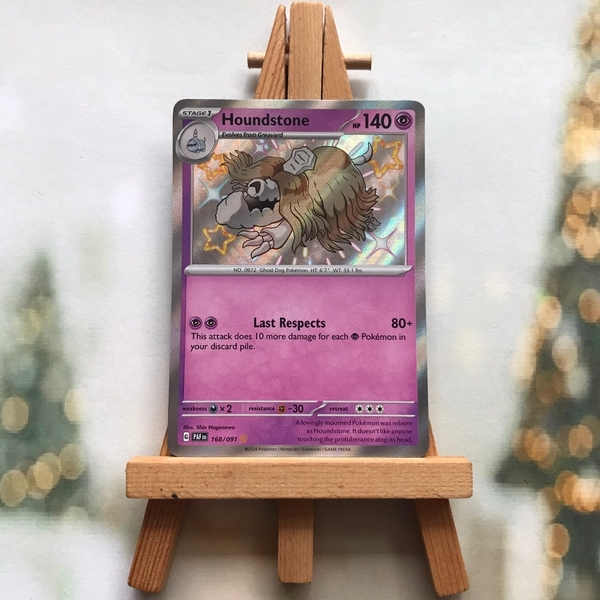 Thẻ hình Pokemon Houndstone 168/091 - Lá bài Scarlet & Violet: Paldean Fates Shiny Rare tiếng Anh chính hãng