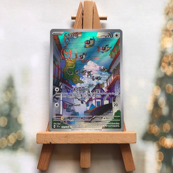 Thẻ hình Pokemon Chatot 181/162 - Lá bài Scarlet & Violet: Temporal Forces Illustration Rare tiếng Anh chính hãng