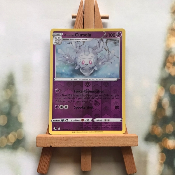 Thẻ hình Pokemon Galarian Cursola 118/264 - Lá bài Sword & Shield: Fusion Strike Rare Reverse Holo tiếng Anh chính hãng ảnh 2