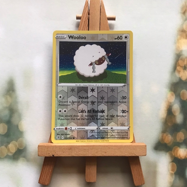 Thẻ hình Pokemon Wooloo 221/264 - Lá bài Sword & Shield: Fusion Strike Common Reverse Holo tiếng Anh chính hãng