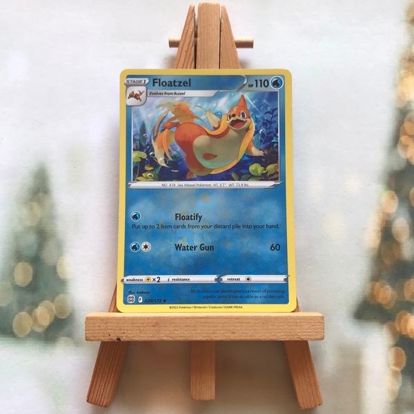 Thẻ hình Pokemon Floatzel 039/172 - Lá bài Sword & Shield: Brilliant Stars Uncommon Reverse Holo tiếng Anh chính hãng