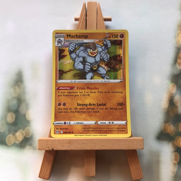 Thẻ hình Pokemon Machamp 088/196 - Lá bài Sword & Shield: Lost Origin Holo Rare Reverse Holo tiếng Anh chính hãng ảnh 4