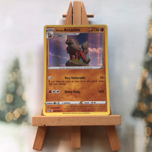 Thẻ hình Pokemon Hisuian Arcanine 084/196 - Lá bài Sword&Shield Lost Origin Holo Rare Reverse Holo tiếng Anh chính hãng ảnh 3