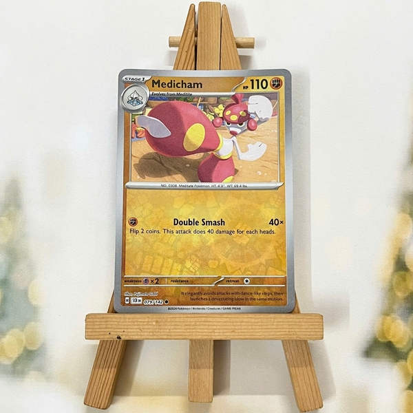 Thẻ hình Pokemon Medicham 079/142 - Lá bài lẻ Stellar Crown Common Reverse Holo tiếng Anh chính hãng