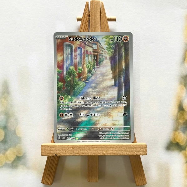 Thẻ hình Pokemon Sudowoodo 219/193 - Lá bài lẻ Paldea Evolved Illustration Rare tiếng Anh chính hãng ảnh 2