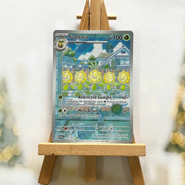 Thẻ hình Pokemon Sunflora 169/167 - Lá bài Twilight Masquerade Illustration Rare tiếng Anh chính hãng