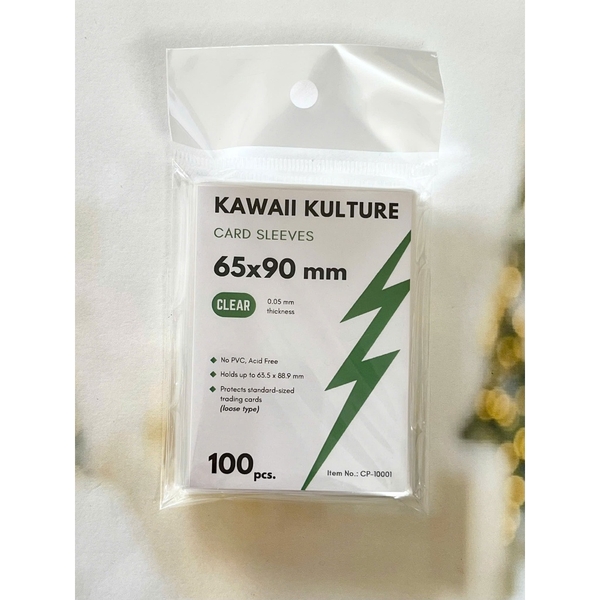 Bọc bảo vệ sleeves fit 100 cái đựng thẻ bài Pokemon, Yugioh, One Piece, super clear, 6.5x9 cm, chất lượng cao ảnh 6