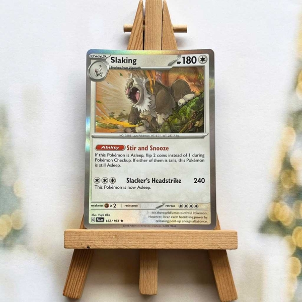 Thẻ hình Pokemon Slaking 162/193 - Lá bài lẻ Paldea Evolved Uncommon Reverse Holo tiếng Anh chính hãng ảnh 3