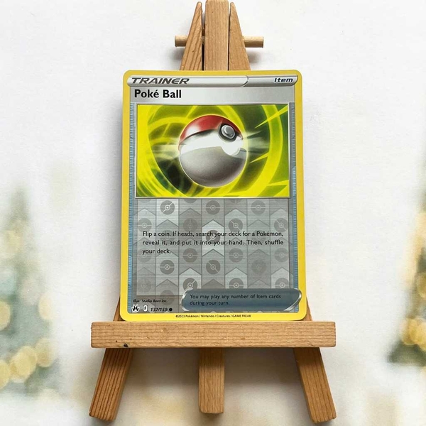 Thẻ hình Pokemon Poke Ball 137/159 - Lá bài Sword & Shield: Crown Zenith Common Reverse Holo tiếng Anh ảnh 5