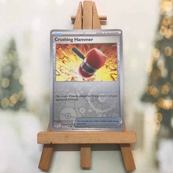 Thẻ hình Pokemon Crushing Hammer 168/198 - Lá bài Scarlet & Violet Base Set Common Reverse Holo tiếng Anh chính hãng ảnh 3