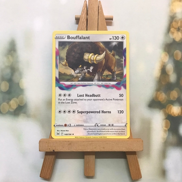 Thẻ hình Pokemon Bouffalant 148/196 - Lá bài Lost Origin Rare Reverse Holo tiếng Anh chính hãng ảnh 2