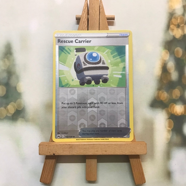 Thẻ hình Pokemon Rescue Carrier 142/159 - Lá bài Sword & Shield Crown Zenith Uncommon Reverse Holo tiếng Anh ảnh 2