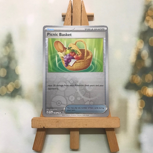 Thẻ hình Pokemon Picnic Basket 184/198 - Lá bài Scarlet & Violet Base Set Uncommon Reverse Holo tiếng Anh chính hãng ảnh 4
