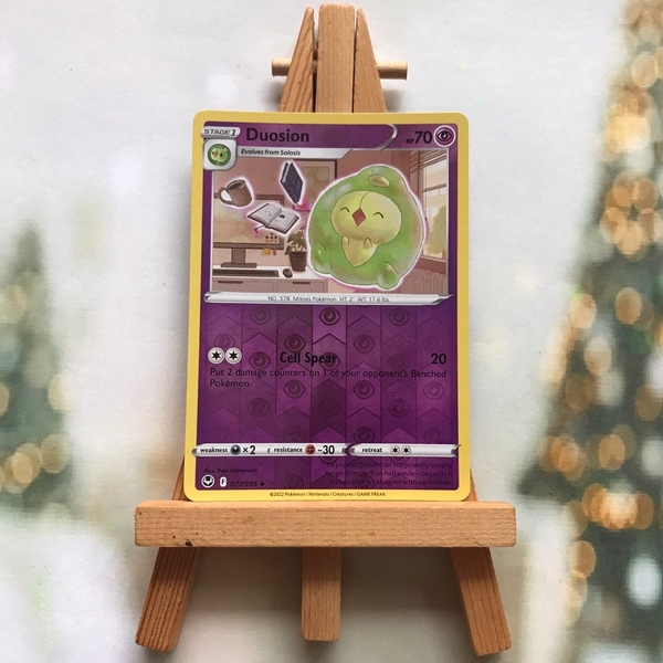 Thẻ hình Pokemon Duosion 077/195 - Lá bài Sword & Shield: Silver Tempest Uncommon Reverse Holo tiếng Anh chính hãng