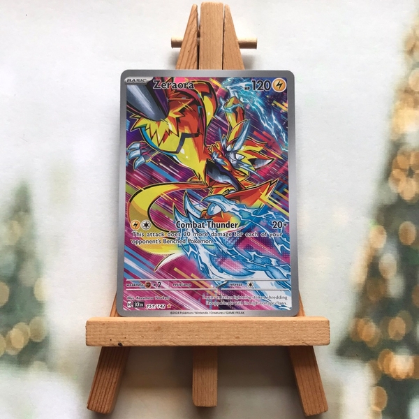Thẻ hình Pokemon Zeraora 151/142 - Lá bài lẻ Stellar Crown Illustration Rare tiếng Anh chính hãng