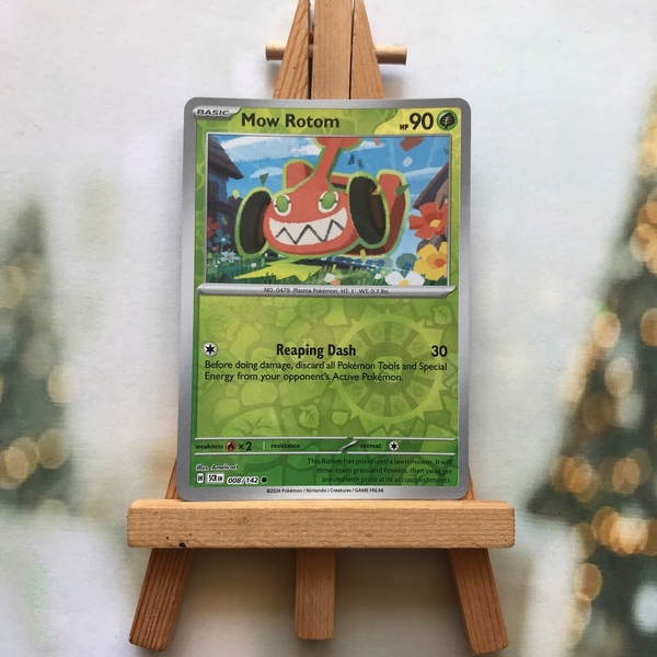 Thẻ hình Pokemon Mow Rotom 008/142 - Lá bài lẻ Stellar Crown Common Reverse Holo tiếng Anh chính hãng
