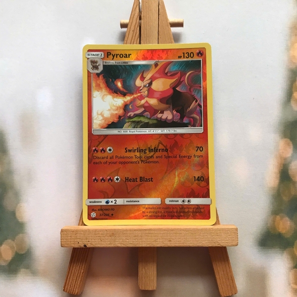 Thẻ hình Pokemon Pyroar 37/236 - Lá bài lẻ Cosmic Eclipse Uncommon Reverse Holo tiếng Anh chính hãng