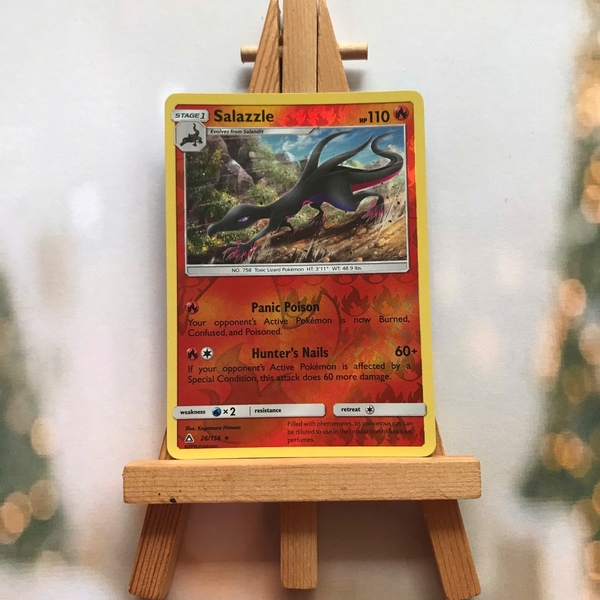 Thẻ hình Pokemon Salazzle 26/156 - Lá bài lẻ Ultra Prism Rare Reverse Holo tiếng Anh chính hãng