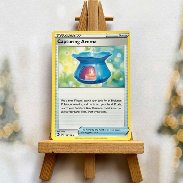 Thẻ hình Pokemon Capturing Aroma 153/195 - Lá bài Silver Tempest Uncommon Reverse Holo tiếng Anh chính hãng