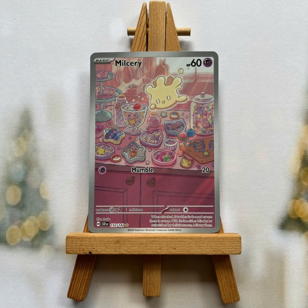Thẻ hình Pokemon Milcery 152/142 - Lá bài Stellar Crown Illustration Rare tiếng Anh chính hãng