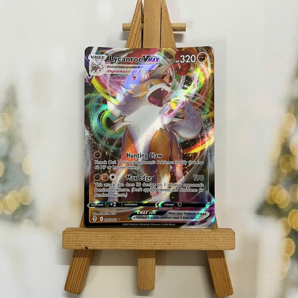 Thẻ hình Pokemon Lycanroc VMAX 092/203 - Lá bài lẻ Evolving Skies Ultra Rare tiếng Anh chính hãng