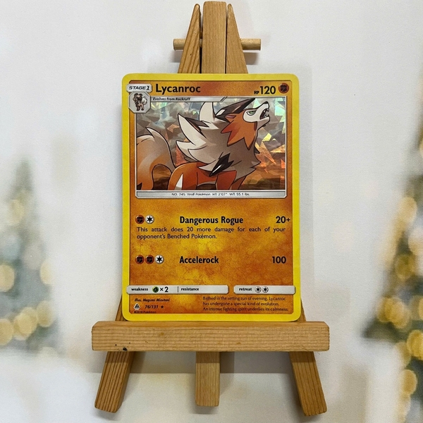 Thẻ hình Pokemon Lycanroc 76/131 - Lá bài lẻ Sun & Moon: Forbidden Light Rare tiếng Anh chính hãng