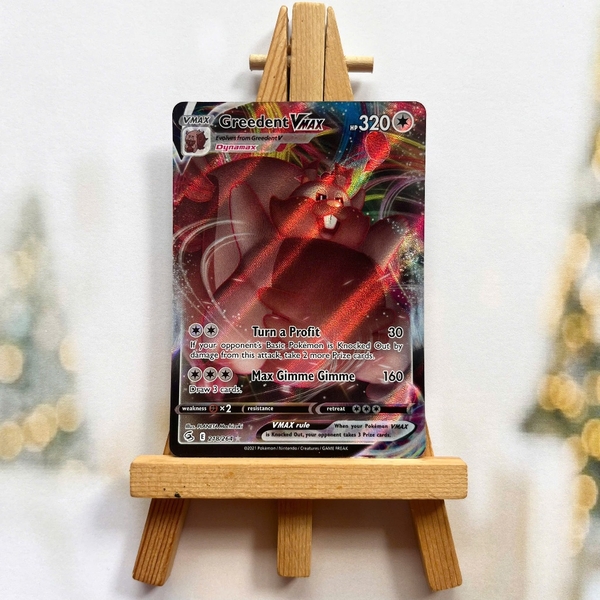 Thẻ hình Pokemon Greedent VMAX 218/264 - Lá bài lẻ Fusion Strike Ultra Rare tiếng Anh chính hãng