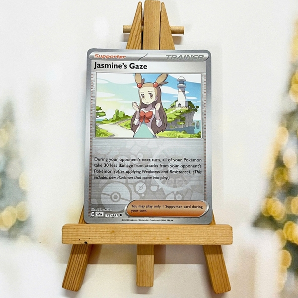 Thẻ hình Pokemon Jasmine's Gaze 178/191 - Lá bài lẻ Surging Sparks Uncommon Reverse Holo tiếng Anh chính hãng ảnh 2