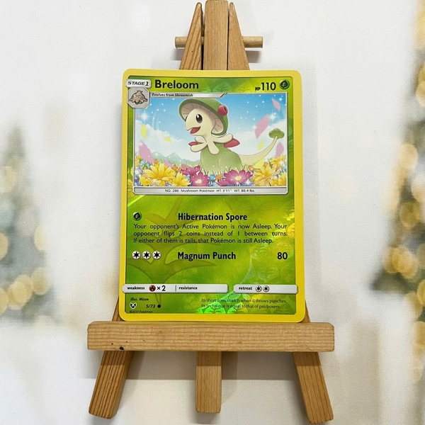 Thẻ hình Pokemon Breloom 5/73 - Lá bài lẻ Shining Legends Common Reverse Holo tiếng Anh chính hãng