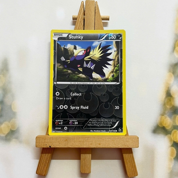 Thẻ hình Pokemon Stunky 54/106 - Lá bài lẻ XY Flashfire Reverse Common Reverse Holo tiếng Anh chính hãng