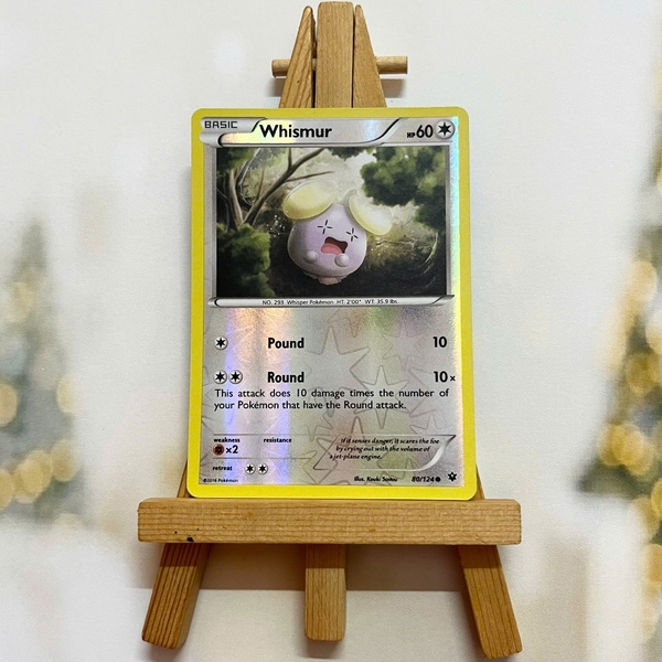Thẻ hình Pokemon Whismur 80/124 - Lá bài lẻ XY Fates Collide Common Reverse Holo tiếng Anh chính hãng