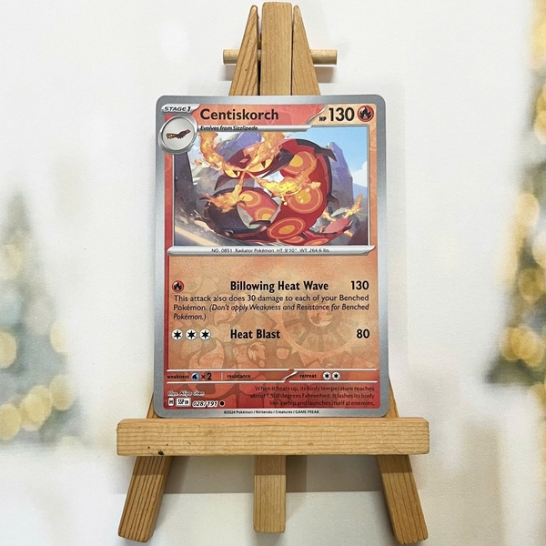 Thẻ hình Pokemon Centiskorch 028/191 - Lá bài lẻ Surging Sparks Common Reverse Holo tiếng Anh chính hãng