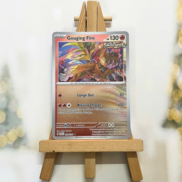 Thẻ hình Pokemon Gouging Fire 038/191 - Lá bài lẻ Surging Sparks Reverse Holo Rare tiếng Anh chính hãng ảnh 2
