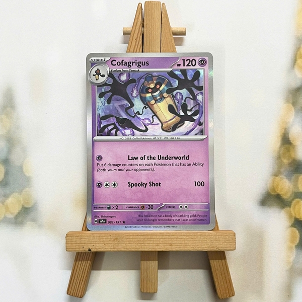 Thẻ hình Pokemon Cofagrigus 083/191 - Lá bài lẻ Surging Sparks Reverse Holo Rare tiếng Anh chính hãng ảnh 4