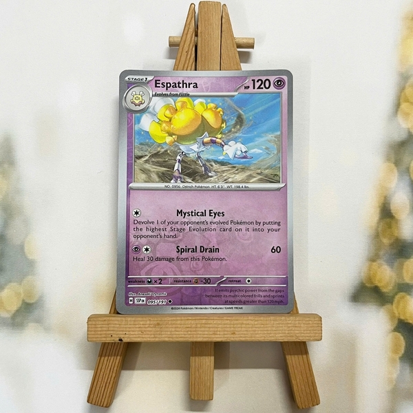 Thẻ hình Pokemon Espathra 095/191 - Lá bài lẻ Surging Sparks Uncommon Reverse Holo tiếng Anh chính hãng