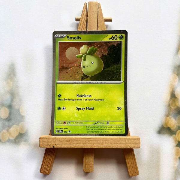 Thẻ hình Pokemon Smoliv SVP023 - Lá bài lẻ Scarlet & Violet Cosmos Holo Promo tiếng Anh chính hãng ảnh 2