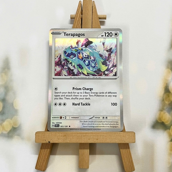 Thẻ hình Pokemon Terapagos 161/191 - Lá bài lẻ Surging Sparks Reverse Holo Rare tiếng Anh chính hãng ảnh 4