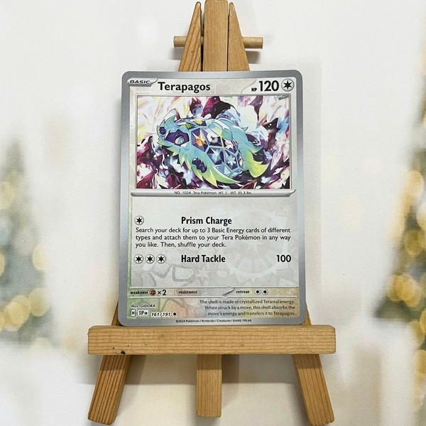 Thẻ hình Pokemon Terapagos 161/191 - Lá bài lẻ Surging Sparks Reverse Holo Rare tiếng Anh chính hãng ảnh 2