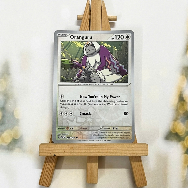 Thẻ hình Pokemon Oranguru 156/191 - Lá bài lẻ Surging Sparks Common Reverse Holo tiếng Anh chính hãng
