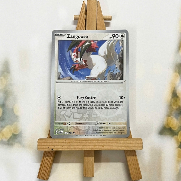 Thẻ hình Pokemon Zangoose 149/191 - Lá bài lẻ Surging Sparks Common Reverse Holo tiếng Anh chính hãng