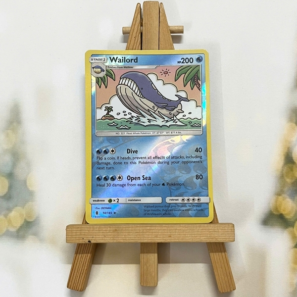 Thẻ hình Pokemon Wailord 30/145 - Lá bài lẻ Sun & Moon: Guardians Rising Rare Reverse Holo tiếng Anh chính hãng