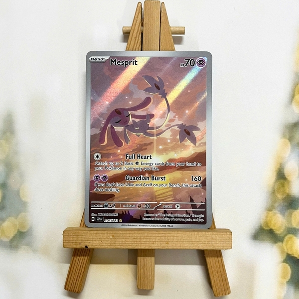 Thẻ hình Pokemon Mesprit 204/191 - Lá bài lẻ Surging Sparks Illustration Rare tiếng Anh chính hãng