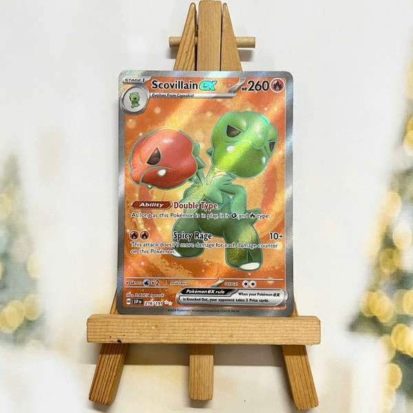 Thẻ hình Pokemon Scovillain ex 216/191 - Lá bài lẻ Surging Sparks Full Art Secret Rare tiếng Anh chính hãng