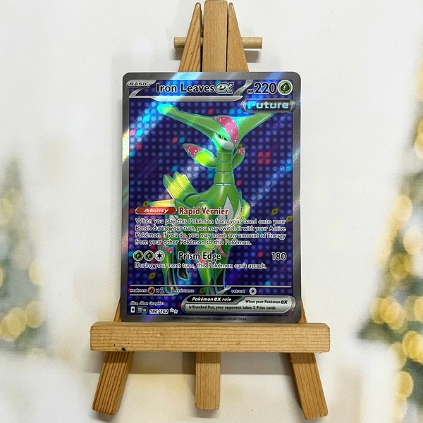 Thẻ hình Pokemon Iron Leaves ex 186/162 - Lá bài lẻ Temporal Forces Full Art Secret Rare tiếng Anh chính hãng ảnh 2