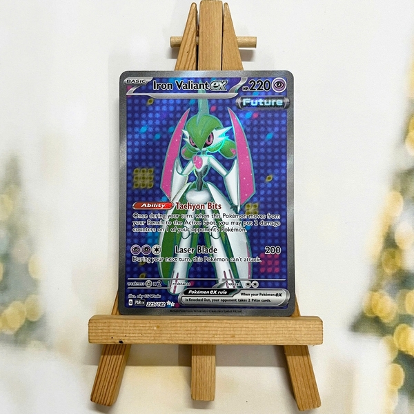Thẻ hình Pokemon Iron Valiant ex 225/182 - Lá bài lẻ Paradox Rift Full Art Secret Rare tiếng Anh chính hãng ảnh 2