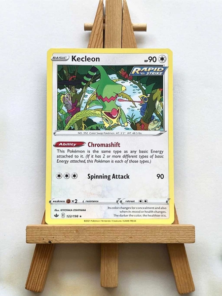 Thẻ hình Pokemon Kecleon 122/198 - Lá bài lẻ Chilling Reign Rare Reverse Holo tiếng Anh ảnh 3