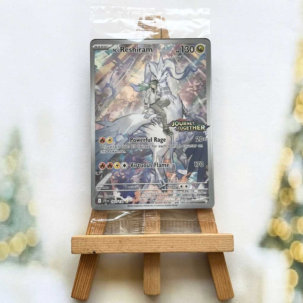 Thẻ hình Pokemon N's Reshiram 167/159 (seal) - Lá bài lẻ Journey Together Stamped Promo tiếng Anh chính hãng ảnh 2